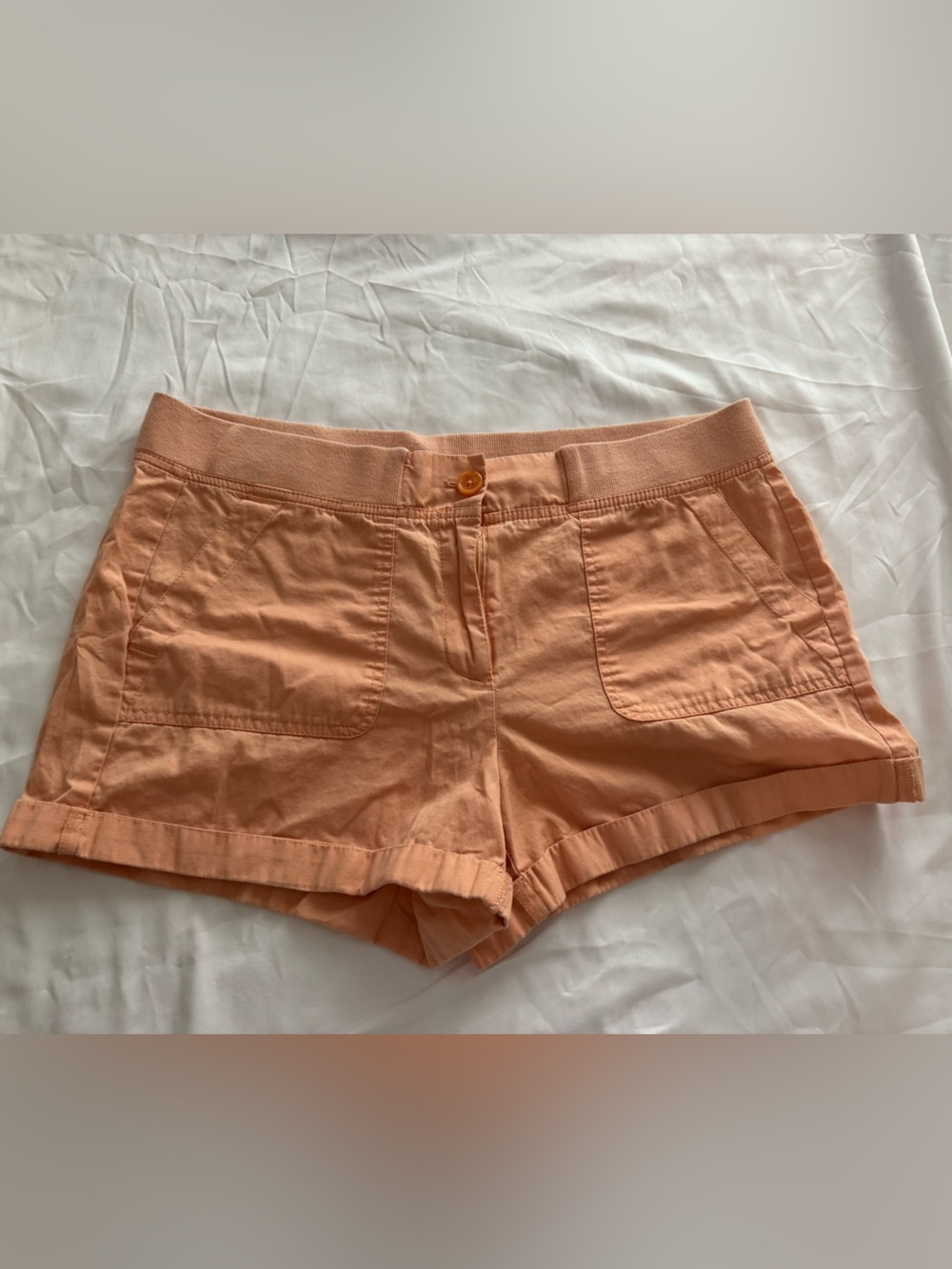 LOFT Orange High-Waisted Shorts